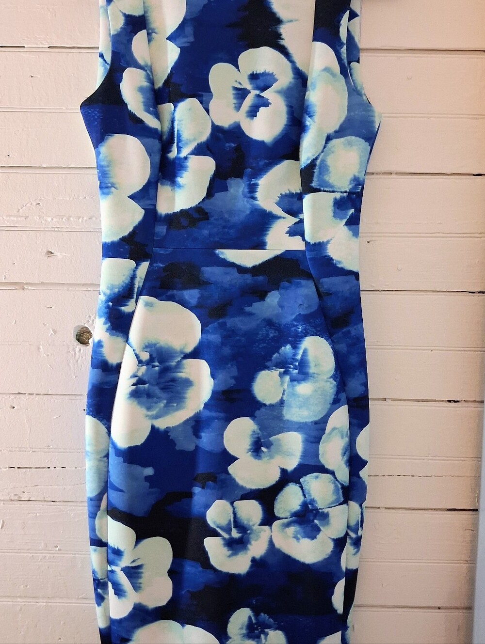Calvin Klein Blue and White Floral Midi Dress ~ SZ 2 ~ NWOT